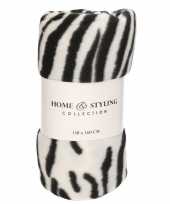 1x fleece dekens zebra print 130 x 160 cm