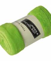 Fleece deken plaid limegroen 120 x 160 cm