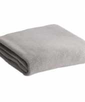 Set van 3x fleece deken plaid grijs 120 x 150 cm